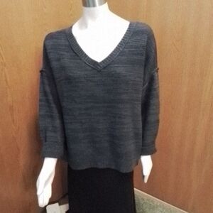 Lucky Brand Blue Drop-shoulder V-Neck Sweater, Size 1X, NWOT.